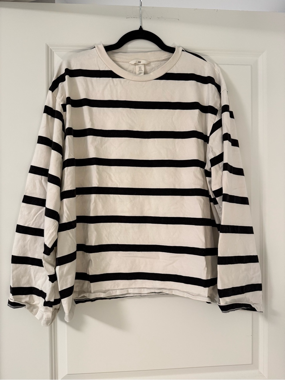 H&M Cream and Black Striped Long-Sleeve Tee - Picture 5 of 8